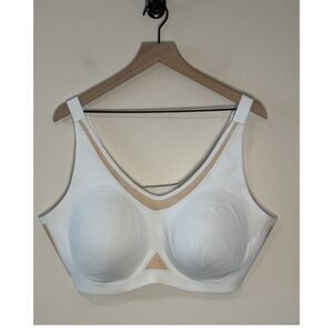 Honeylove Cloudfuse V Neck Wireless White Tan Bra Size 3X+